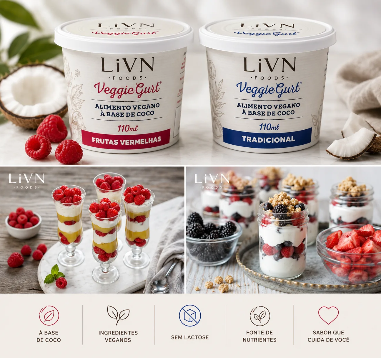 Veggurt LiVN com frutas e granola